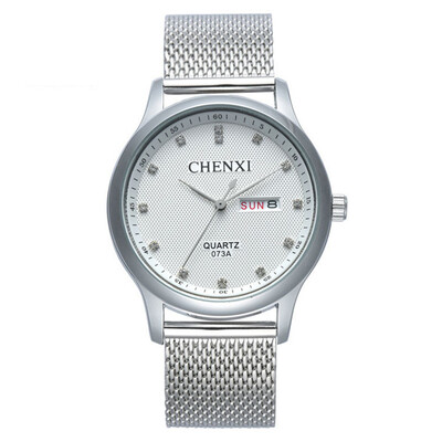 

CHENXI New Brand Men Luxury Fashion Quartz Watch Men Stainless Steel Belt Wristwatch Calendar Waterproof Clock