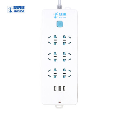 

Sea anchor 18 m patch panel 6 hole patch panel 3 USB jack TV haul-off safe anti-electric plug-in desktop socket panel control switch power converter 603u