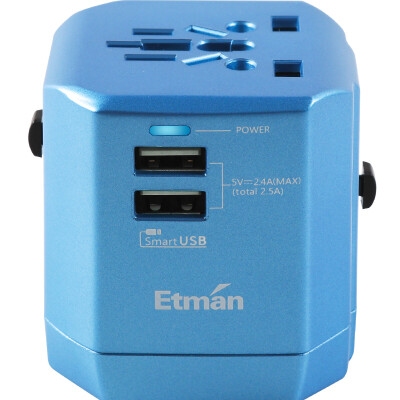 

Etman dual USB Go abroad conversion plugs rose gold multinational universal socket converter Malaysia Bali Japan United States British standard European standard German standard