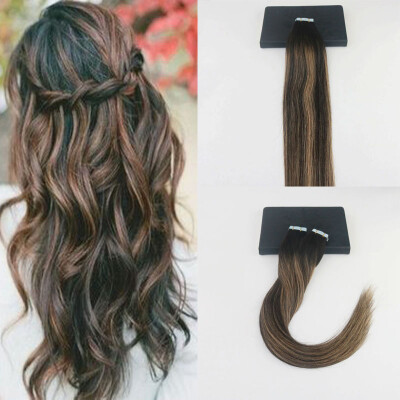 

Straight Hair 2Pcs/Lot Color #2#27#2 Ombre Balayage Extensions 50G 20Pcs Per Package High Quality Brazilian Skin Weft Hair Extensi