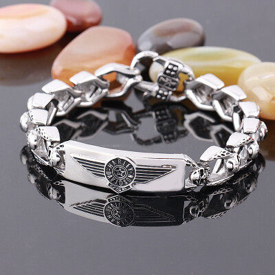 

Punk Rock Skull Bracelet Men Harley Stainless Steel Bracelet & Bangles Male Jewelry Accessory Gift Wristband