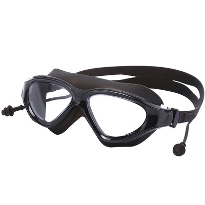 

SAINTEVE swimming goggles large box HD waterproof anti fog adult integrated colorful swimming goggles 8027 blue earbuds