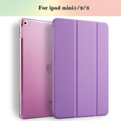 

Keymao Case for iPad mini 1 2 3, Tri-fold smart case Ultra Slim PU Leather Transparent Back Case for iPad mini cover case