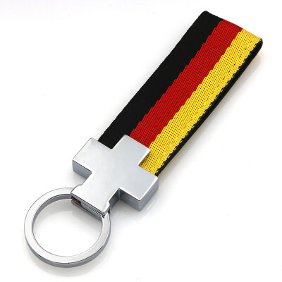 

Di Galen canvas fashion personality car keychain three-color belt 180 ° rotating buckle key chain rope blue red