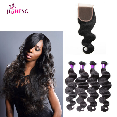 

2017 Hot Sale 7A Unprocessed Malaysian Virgin Hair Weave Body Wave 4 Bundles With Lace Closure Bling Hair Products