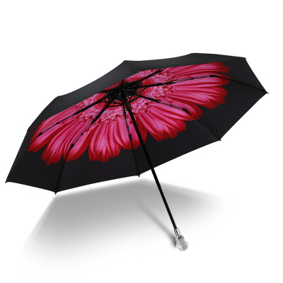 

iRain Umbnella sun umbrella folding UV umbrella umbrellas sun umbrella three folding umbrellas Princess red crystal