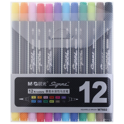 

Morning light  & G W7602 professional water-soluble double-headed mark pen 12 color box