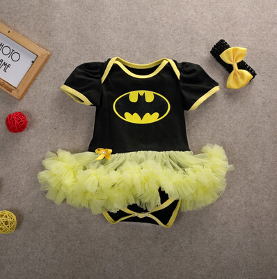 

Newborn Baby Girl Headband Toddler Batman Romper Bodysuit Tutu Dress Set 0-12M