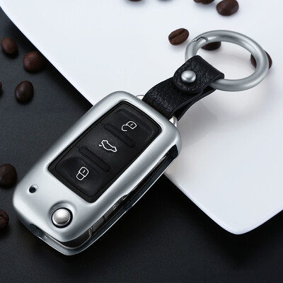 

Dijialun aluminum alloy public key package special new sagitar Laiyi Jetta Bora polo Wei collar car key shell protective cover mens female moonlight silver
