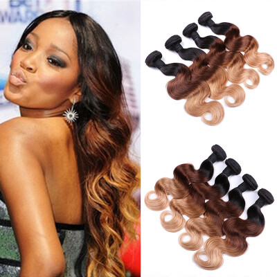 

Brazilian Virgin Hair Body Wave Ombre Hair Extensions 4Pcs/lot Cheap Brazilian Hair Weave Bundles Soft Ombre Human Hair T1B/4/27