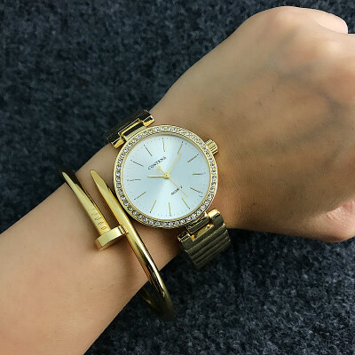 

Casual Design Crystal Women Watches CONTENA Ladies Fashion Dress Wristwatches Female Diamond Quartz Watch