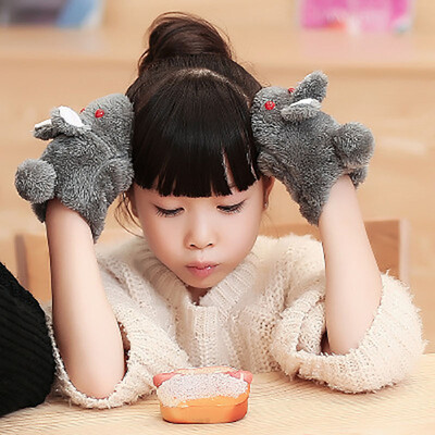 

Winter New Cute Rabbit Warmer Cover Kid's Gloves Cartoon Half-Touch Shield Gloves Plush Warm Gloves