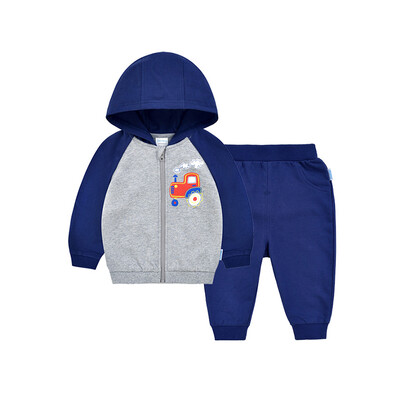 

Jingdong self] Beibei Yi Bornbay 2017 new hooded cartoon sweater men and women baby dual-use file set out service 163T031 Ma gray 90cm