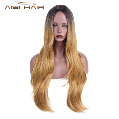 

AISI HAIR Синтетический блондинский паттерн тень для черных женщин Длинные волнистые длинноволновые