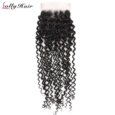 

7A Brazilian Kinky Curly Closure Free Part 4*4 Medium Brown Swiss Lace Closure 100% Unprocessed Human Hair Brazilian Closure