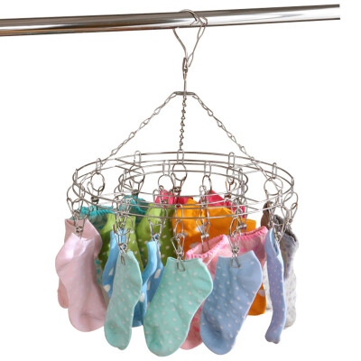 

ORZ Stainless Steel Oval Clothes Drying Rack Hanger Socks Shorts Underwear Drying Hanger shelf 25 Clips / 20 Clips