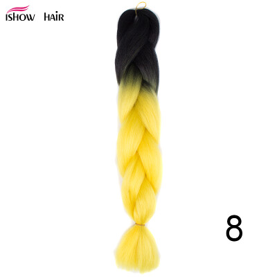 

Silky Strands 24 100g Ombre Synthetic Braiding Hair Extensions For Crochet Braids Kanekalon Jumbo Braids Two Tone Ombre Color 1p