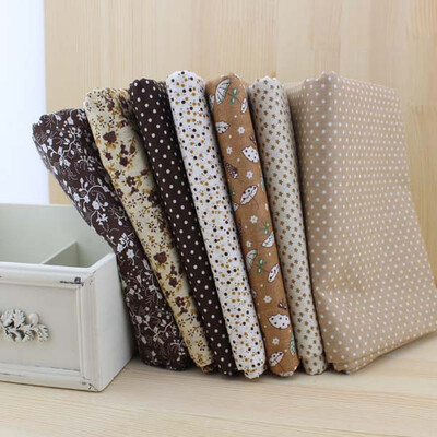 

7pcs 50 см x47cm-50cm простой тонкий лоскутное хлопка ткань цветочные серии одеяло обаяние четверти добби связке шитья