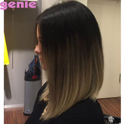 

GENIE 14inch Synthetic Short Ombre Light Brown BoBo Wig with Available Wigs For Black Women Cosplay or Party