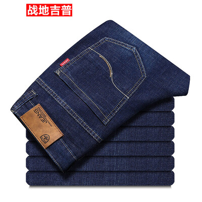 

Джинсы из джип-стринга Battlefield Jeep Jim Jim Straight Slim Stretch Повседневные мужские Простые протрите длинные брюки 17036Z5021 Blue Black 33