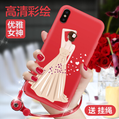 

Mo Fan Apple X Mobile Shell iPhoneX Mobile Shell Apple X / 10 protective sleeve all-inclusive protection shatter-resistant hard shell 3D three-dimensional relief painting creative female heart charm