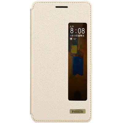 

Freeson Huawei Mate9 Pro Leather Sleeve Smart Sleeve Case Gold case