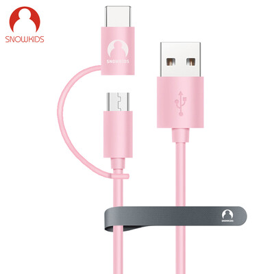 

Snowkids Micro USB / Type-C комбинированный интерфейс Huawei телефонная линия / зарядный кабель 1,2 м подходящую музыку, как розовый / Meizu / Huawei / проса / Samsung