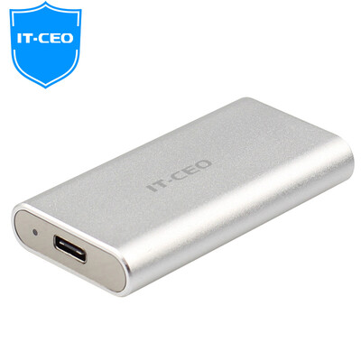

IT-CEO M2 to Type-C USB30 Solid Mobile HDD Enclosure NGFF M2 2242 SSD Solid State Drive External Box Silver W630