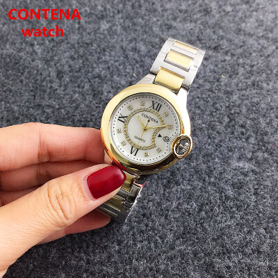 

Vintage Style Calendar Ladies Quartz Wristwatch Contena Fashion British Style Women Dress Watches Luxury Female Watch