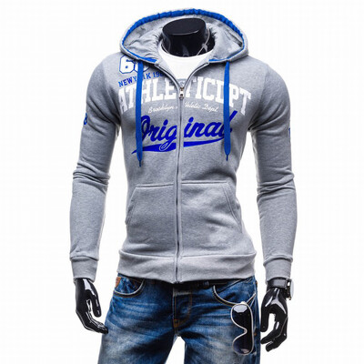 

2017 Hoodies Men Sudaderas Hombre Hip Hop Mens Brand Letter Hooded Zipper Hoodie Sweatshirt Slim Fit Men Hoody XXL