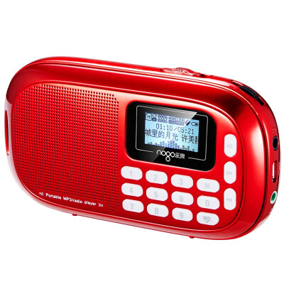 

NOGO Q16 portable card small speakers with luminous buttons mini stereo old FM radio Chinese display rose red