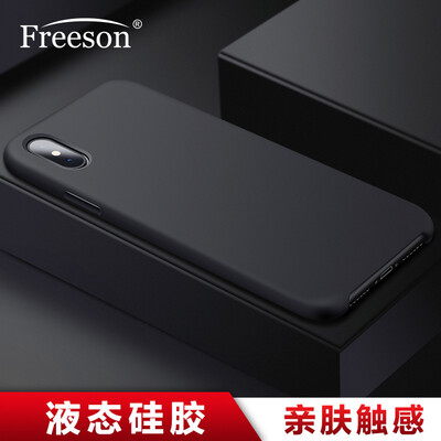 

Freeson компании Apple iPhoneX / 10 Apple, телефон оболочка защитный чехол X / 10 популярных марок мобильных телефонных аппаратов жидкого силикон для кожи прикосновения черных