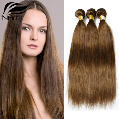 

Nami Hair 3 Bundles Brown Color #8 Brazilian Human Straight Hair Extensions12"-26" No Shedding No Tangle Free Shipping