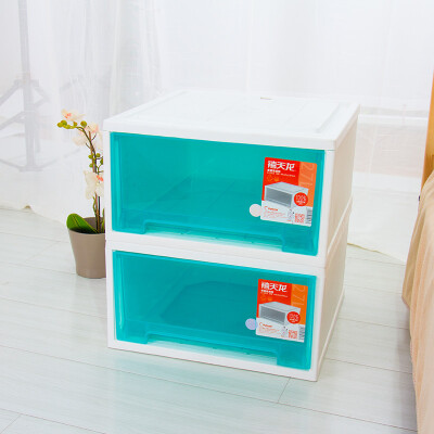 

Citylong Plastic Storage Cabinet Drawer Single layer Combination Childrens Clothing Toy Locker Chest of drawers 2 Pack Ice Blu