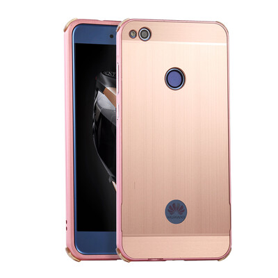 

Роскошный чехол для Huawei P8 Lite 2017 Алюминиевый бампер + акриловая панель Назад Глянцевая обложка для Huawei Honor 8 Lite Nova