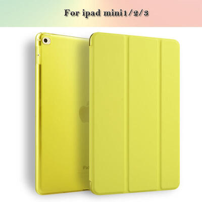 

Keymao Case for iPad mini 1 2 3, Tri-fold smart case Ultra Slim PU Leather Transparent Back Case for iPad mini cover case