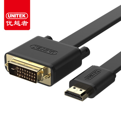

Улучшенный человек (UNITEK) HDMI на DVI кабель DVI HDMI переключатель адаптера 3 м двунаправленного преобразования между HD видео конвертер монитор компьютера кабель плоский кабель линии Y-C245BK