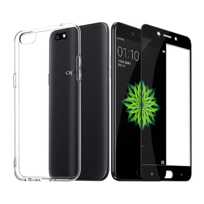 

Shell film set ESCASE OPPO A77 phone shell OPPO A77 tempered film full-screen black OPPO all-inclusive drop shatter-resistant shell transparent protective sleeve