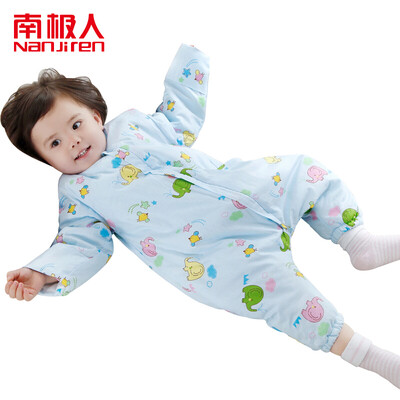 

Antarctic Nanjiren baby sleeping bag autumn&winter warm newborn baby thickened legs anti-kick was light yellow 75CM