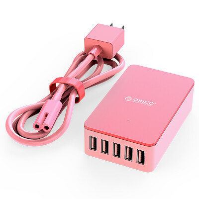 

ORICO CSE-5U USB Charger Multi-port Mobile Phone Headset Apple Huawei Mobile Flat Panel Universal 24A Power Adapter Powder