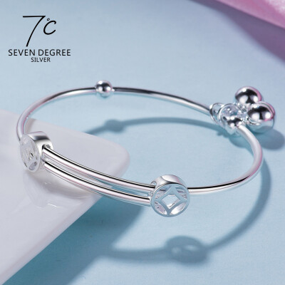 

Seven degrees (SEVEN DEGREE) silver bracelet female models lucky four-star clock with bell bracelet fashion Japan and South Korea silver bracelet jewelry first holiday to send his girlfriend gift distribution certificate