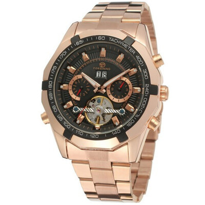 

Forsining Automatic Fashion Watch Mens Watches Luxury Stainless Steel Mechanical Gold Mens Wristwatch