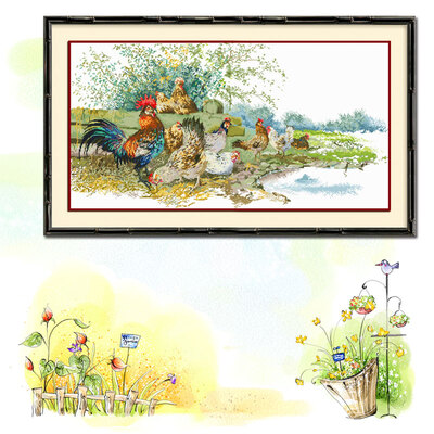 

embroider DIY DMC Cross stitchSets For Embroidery kits Flock chicken of riverbank factory direct sale