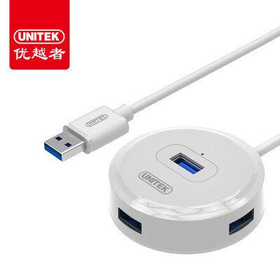 

UNITEK) USB splitter 3.0 high speed one drag four expander 1.2 m laptop usb multi-interface hub 4 port HUB converter white Y-3199BWH