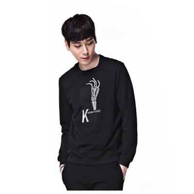 

2017 new youth sets of sweater sports shirt round neck men's long-sleeved T-shirt shirt shirt men's clothing