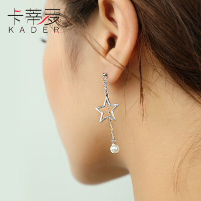 

Katie Luo 925 fungus nail female Korean fashion long five-pointed ear stud earrings