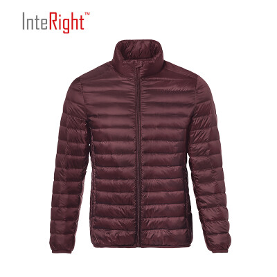 

INTERIGHT 90 white duck down men collar ultra-light portable down jacket wine red  code