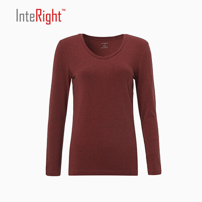 

INTERIGHT Women V Collar Shirt Hemp M Pink M