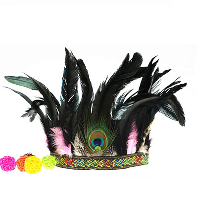 

Halloween Festival Party Hair Crown Decoration Accessories Feather Histrionics Props