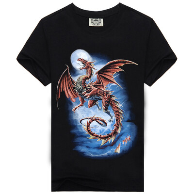 

MEN BONE 3D Personality trend T-shirt Dragon pattern